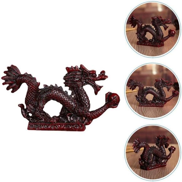 Chinese Feng Shui Dragon Statue Sculpture Oriental Wealth and Luck 8.5"x5" - Picture 2 of 2
